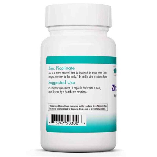 Zinc Picolinate, 60 Veg Capsules, NTC