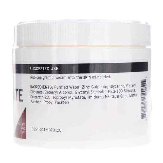 Zinc Sulfate Topical Cream, 4 Oz, KRK