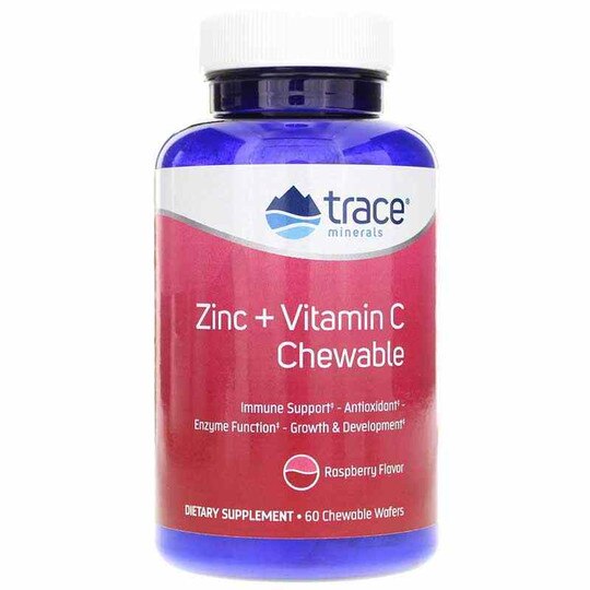 Zinc + Vitamin C Chewable Raspberry, 60 Chewable Wafers, TMR