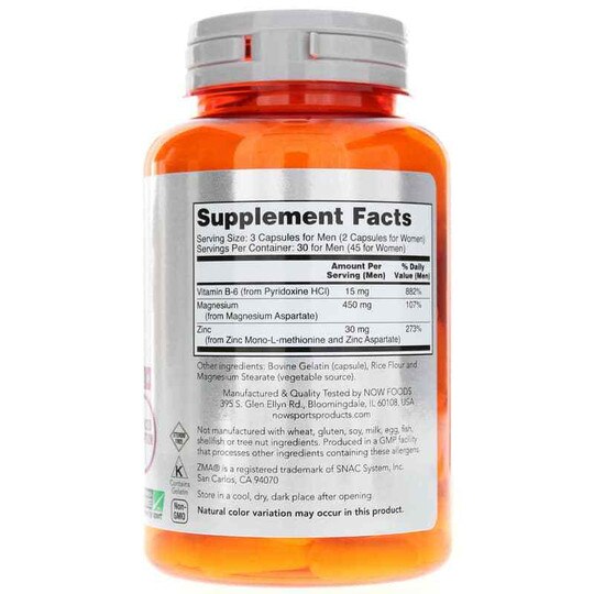 ZMA Sports Recovery, 90 Capsules, NOW
