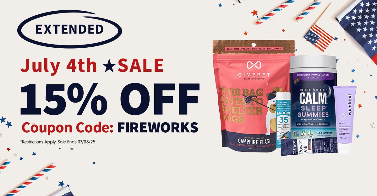 15% OFF 4th of July Sale Extended