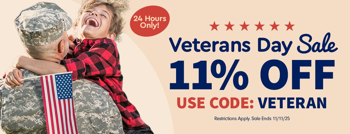 11% OFF Veterans Day Sale